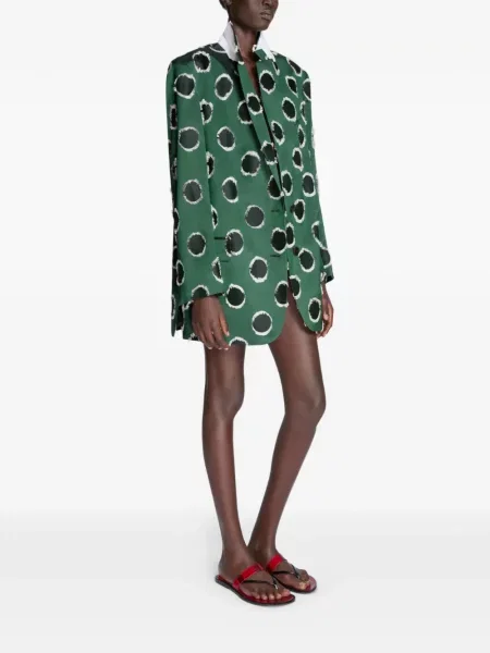 Marynarka oversize Dries Van Noten w grochy zielona