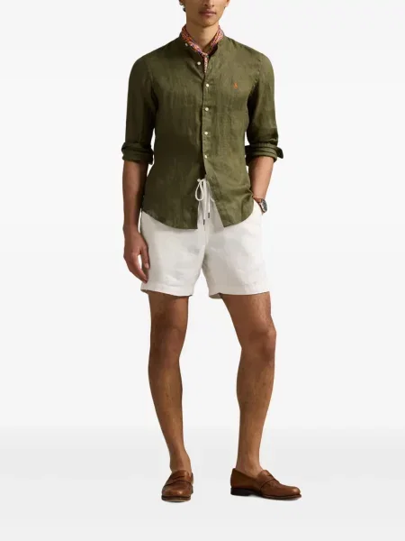 Pletene sportske kratke hlače Polo Ralph Lauren s printom bijela