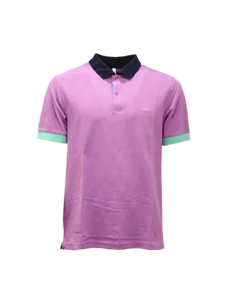 Koszulka polo Sun68 fioletowa