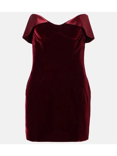 Rochie Mugler de catifea roșu