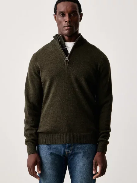 Barbour pulover pentru bărbați din lână verde