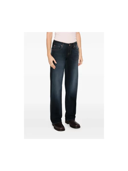Jeansy straight leg 7 For All Mankind niebieskie