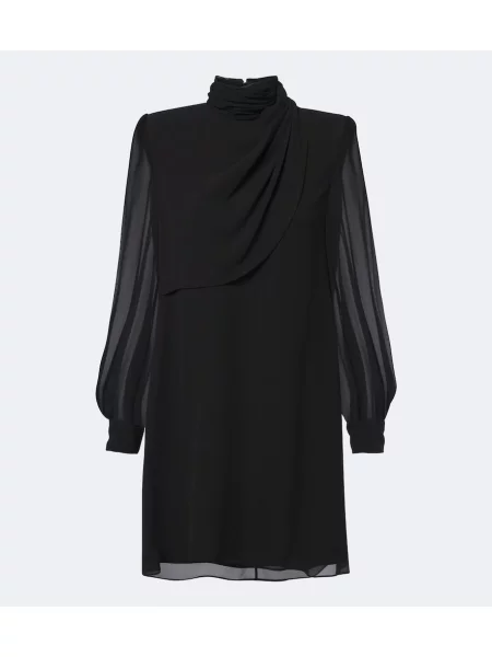 Rochie Valentino de mătase drapată negru