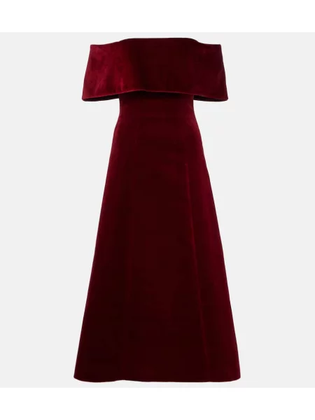 Odgovarati midi haljina Emilia Wickstead od samta iznad koljena bordo