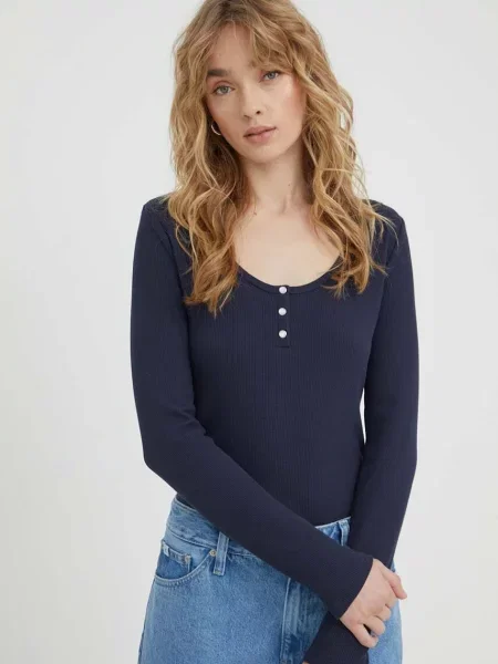 Majica z dolgimi rokavi Levi's modra