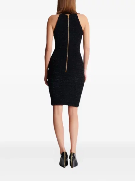 Rochie mini Balmain din tweed de costum negru