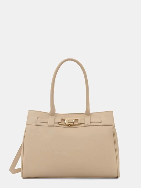 Valentino Bags τσάντα shopper γυναικεία από απομίμηση δέρματος μπεζ