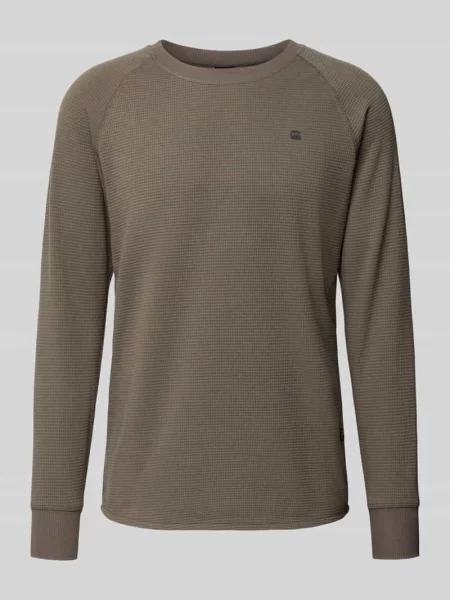 Dzianinowa koszulka G-star Raw z długim rękawem szara