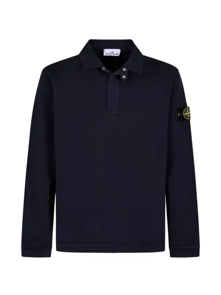 Tricou polo Stone Island cu strasuri albastru