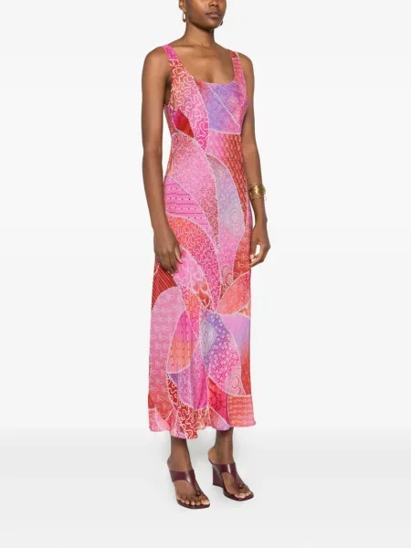 Rochie midi Rixo până la genunchi cu gât halter de costum roz