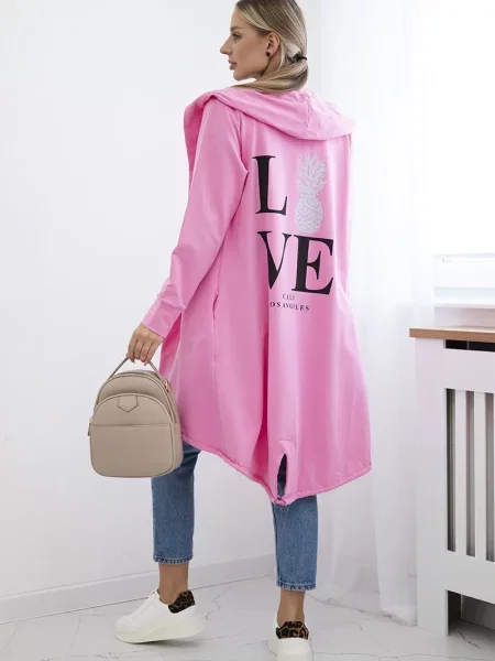 Cardigan Kesi cu imagine roz