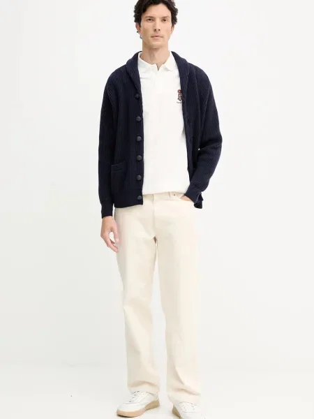 Поло Hackett London с аппликацией бежевое