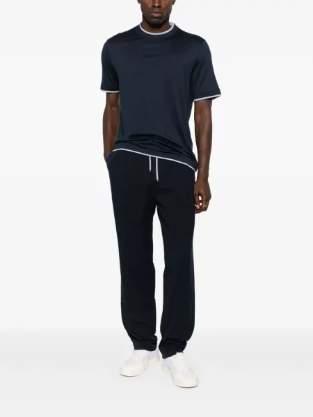 Tricou Brunello Cucinelli de mătase albastru