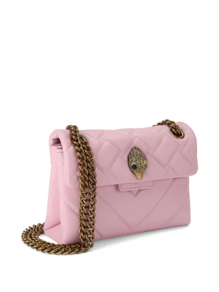 Δερμάτινη καπιτονέ τσάντα shopper Kurt Geiger London ροζ