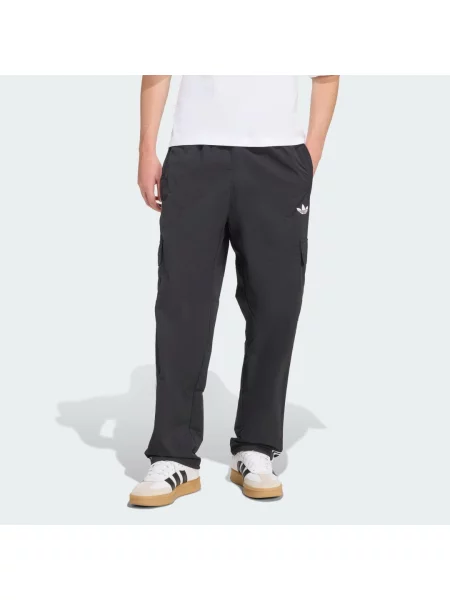 Pruhované cargo kalhoty Adidas černé