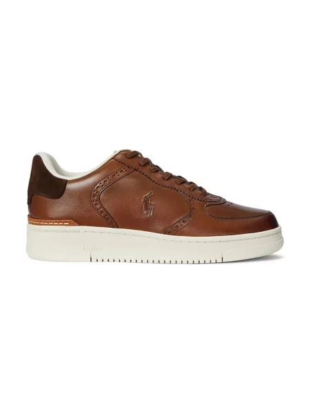 Кожени маратонки Polo Ralph Lauren Mastr Ct Bro кафяво