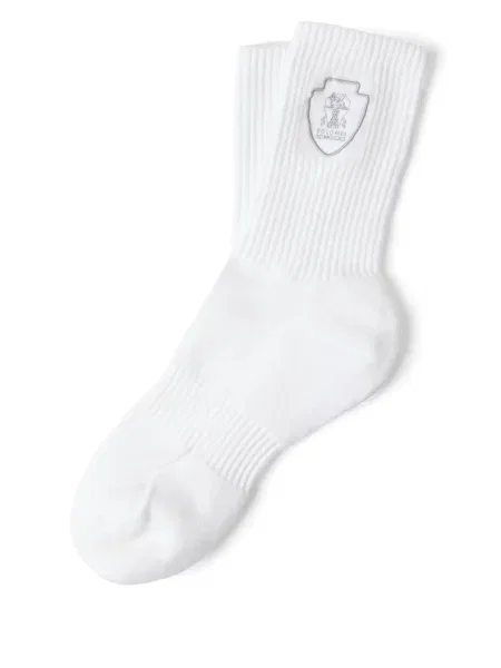 Haftowane skarpety Brunello Cucinelli białe