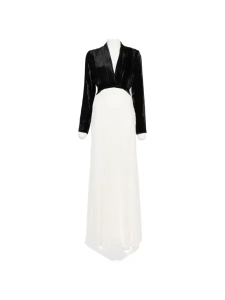 Rochie Forte_forte de catifea cu legături alb