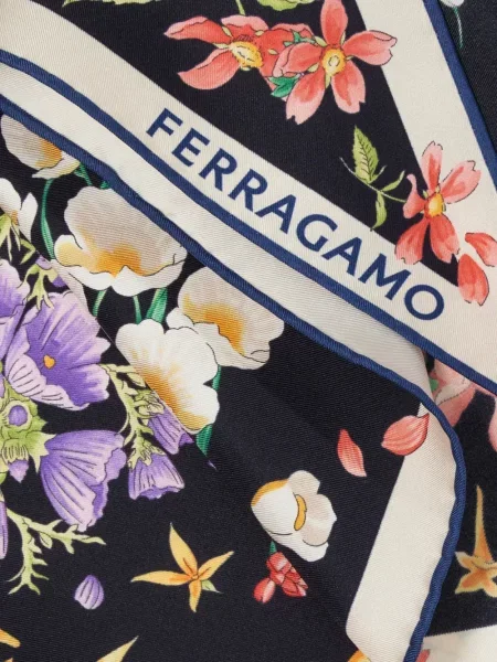 Fular Ferragamo cu imagine albastru