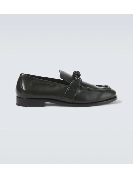 Usnjene loaferke Bottega Veneta zelena