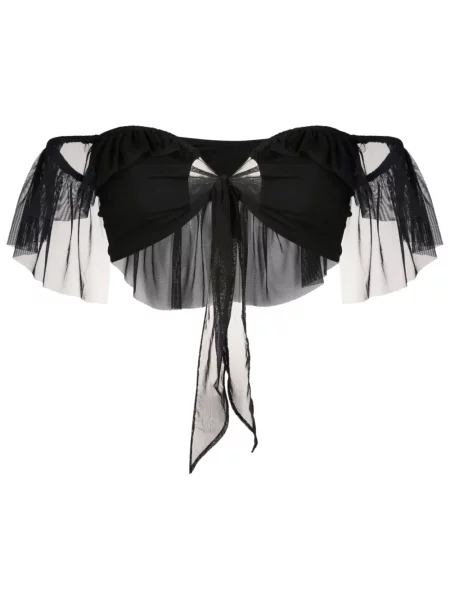 Top Amir Slama transparente negru