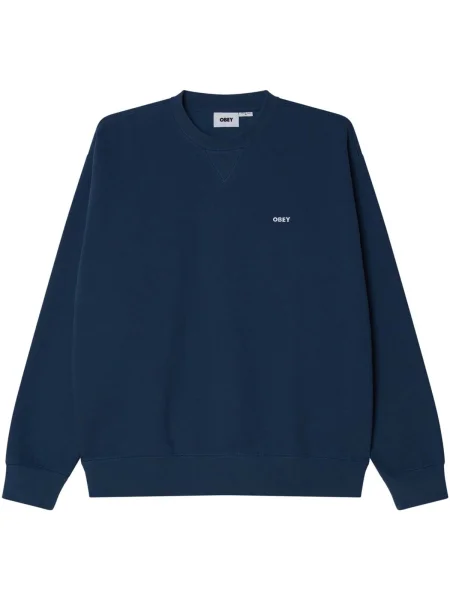 Hanorac crewneck Obey din fleece albastru