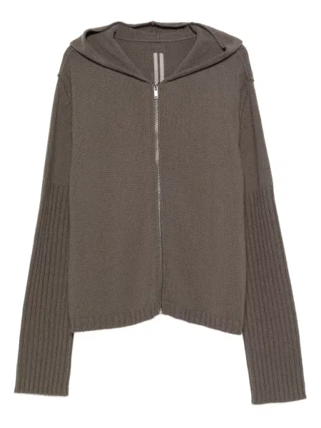 Cardigan Rick Owens cu glugă gri
