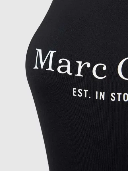 Kostium kąpielowy z nadrukiem z logo model ‘Essentials’ Marc O'polo czarny