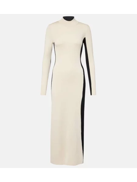 Rochie maxi Joseph de lână de costum bej