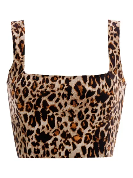 Top Agua Bendita cu imagine cu model leopard maro