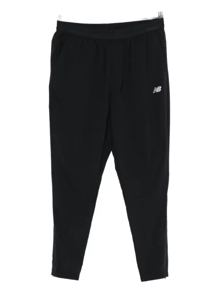 Semišový sportovní top New Balance s výšivkou s kapucí černý