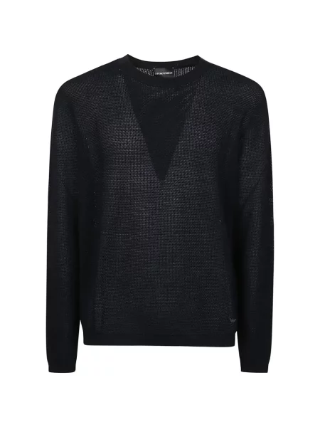 Pulover Emporio Armani cu decolteu în V albastru