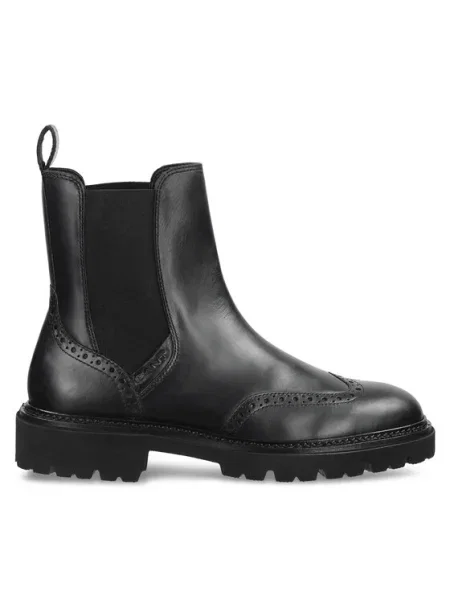 Gant ghete chelsea de piele Ivyhill cu plat negru