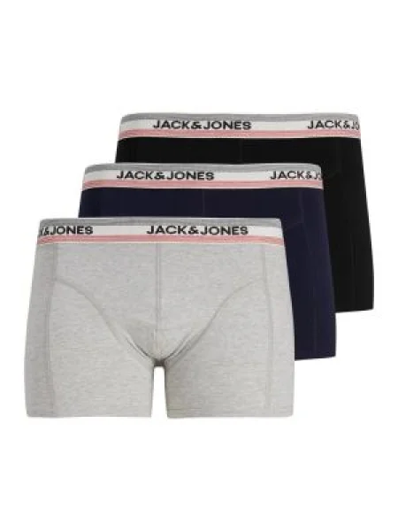 JACK & JONES Boxerky tmavomodrá / svetlosivá / zmiešané farby / svetloružová čierna