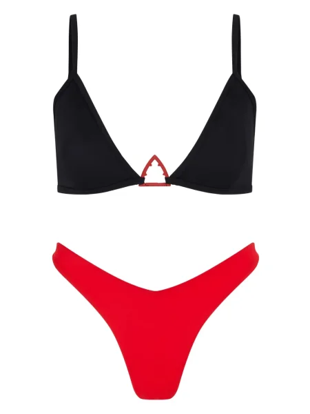 Bikini Let's Swim cu talie înaltă roșu