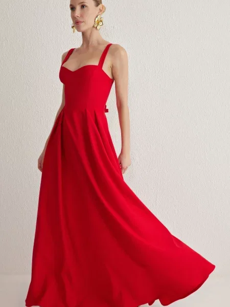 Trendyol Večerna obleka ognjeno rdeča