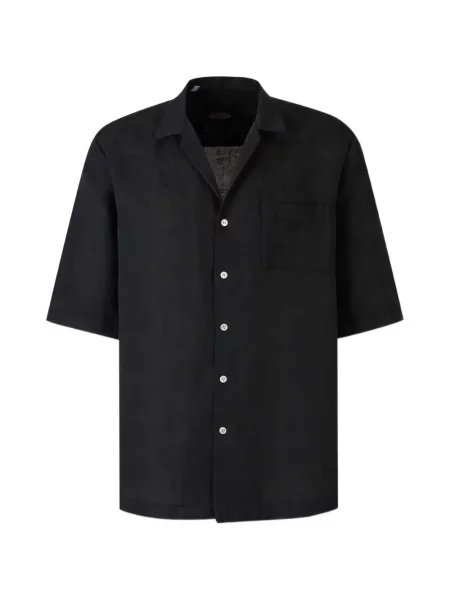 Scurt cămașă Vincenzo Di Ruggiero cu model floral din jacard negru