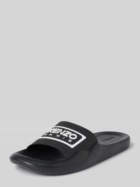Klapki z detal z logo Kenzo czarne