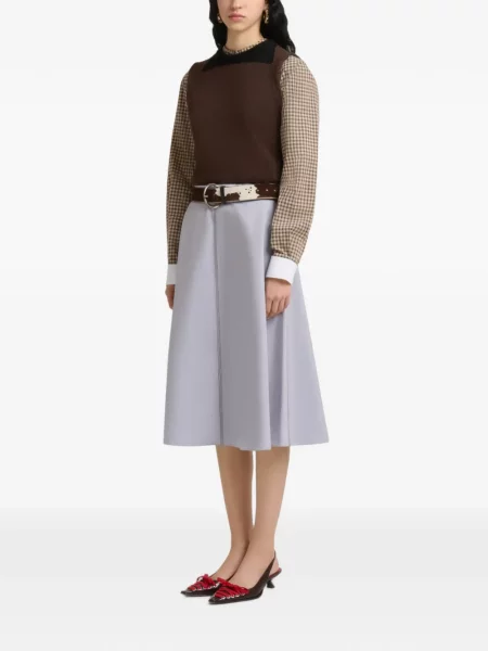 Fustă midi Marni din poplin gri