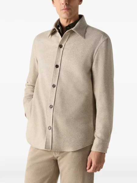 Cămașă Zegna de mătase bej