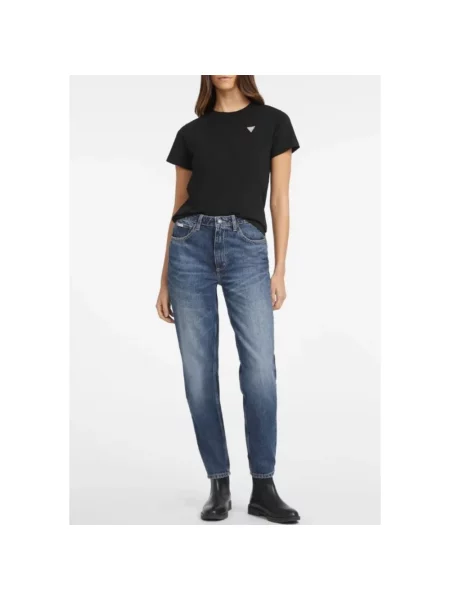 Guess Koszulki Kobieta M Czerwony T-shirt z logo trójkąta czarny
