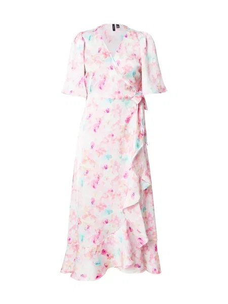 VERO MODA Šaty aqua modrá / orchidej / růžová bílá
