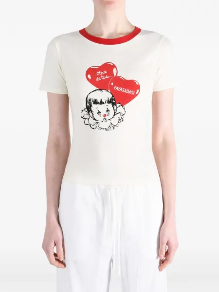 Tricou Willy Chavarria cu imagine alb