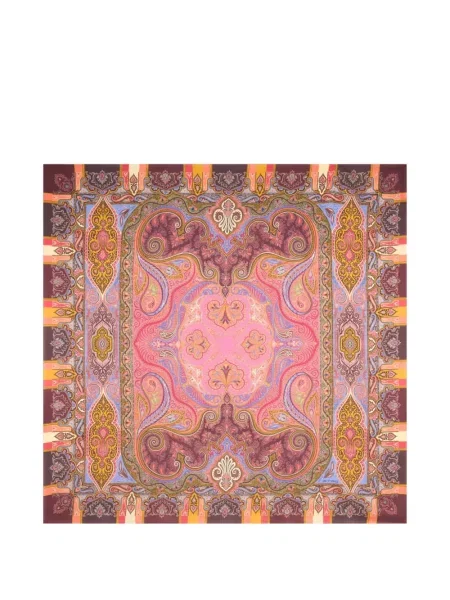 Fular Etro cu imagine cu model paisley roz
