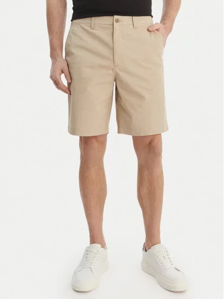 Šortky z materiálu Calvin Klein Jeans béžové