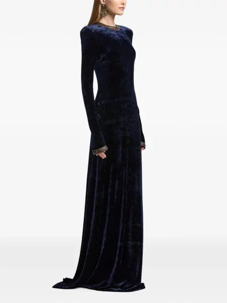 Rochie Ralph Lauren Collection din velur albastru