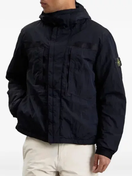 Jakna Stone Island s kapuljačom kamenje plava