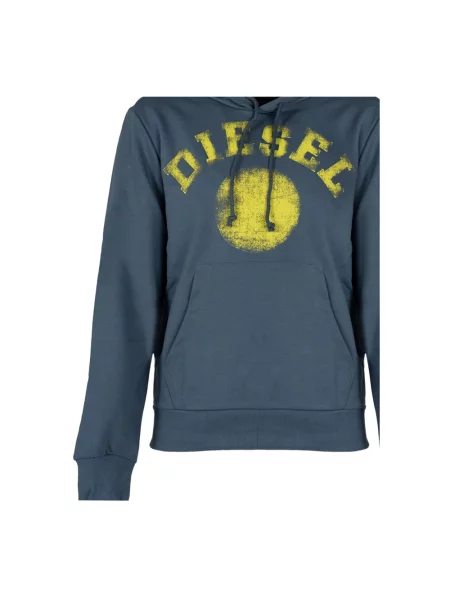 Bluza z kapturem Diesel z kapturem niebieska