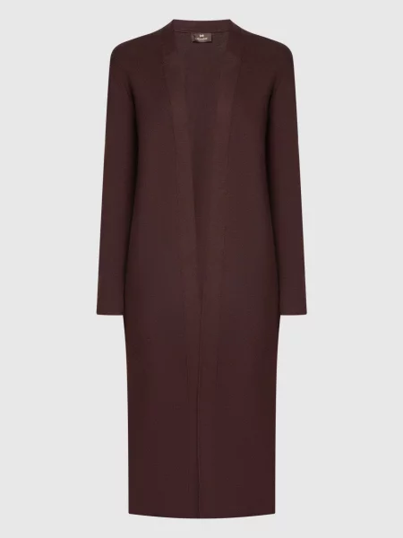 Кардиган прямого крою з вовни Enrico Mandelli коричневий