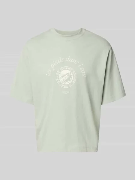 T-shirt o kroju relaxed fit z czystej bawełny model BOXYNORMAN GRAPHIC' Selected Homme